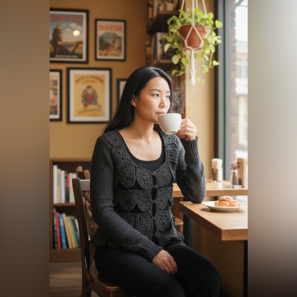 Free People Charcoal Knit Sweater